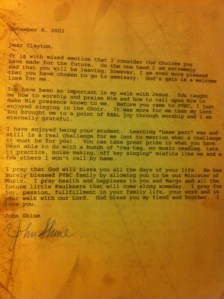 John Shine letter